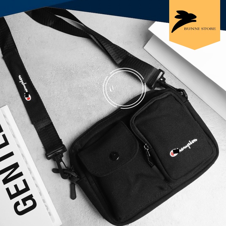 Túi đeo chéo vải canvas dày dặn Champions✅FREESHIP✅| Túi đeo chéo mini Shoulder Bag