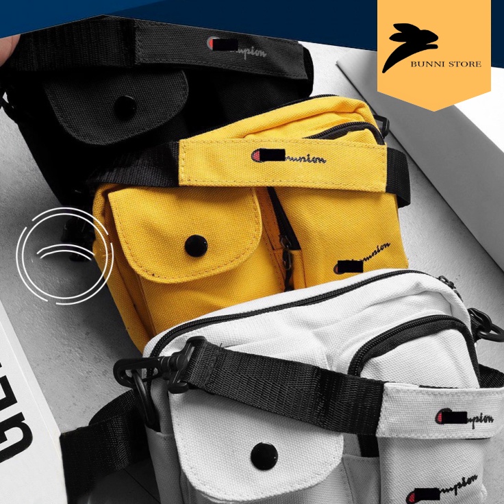 Túi đeo chéo vải canvas dày dặn Champions✅FREESHIP✅| Túi đeo chéo mini Shoulder Bag