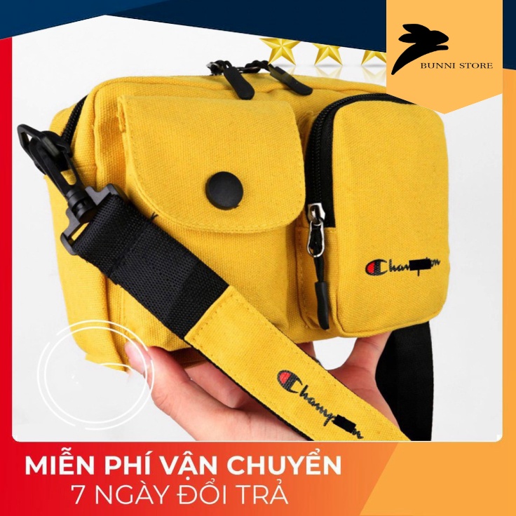Túi đeo chéo vải canvas dày dặn Champions✅FREESHIP✅| Túi đeo chéo mini Shoulder Bag
