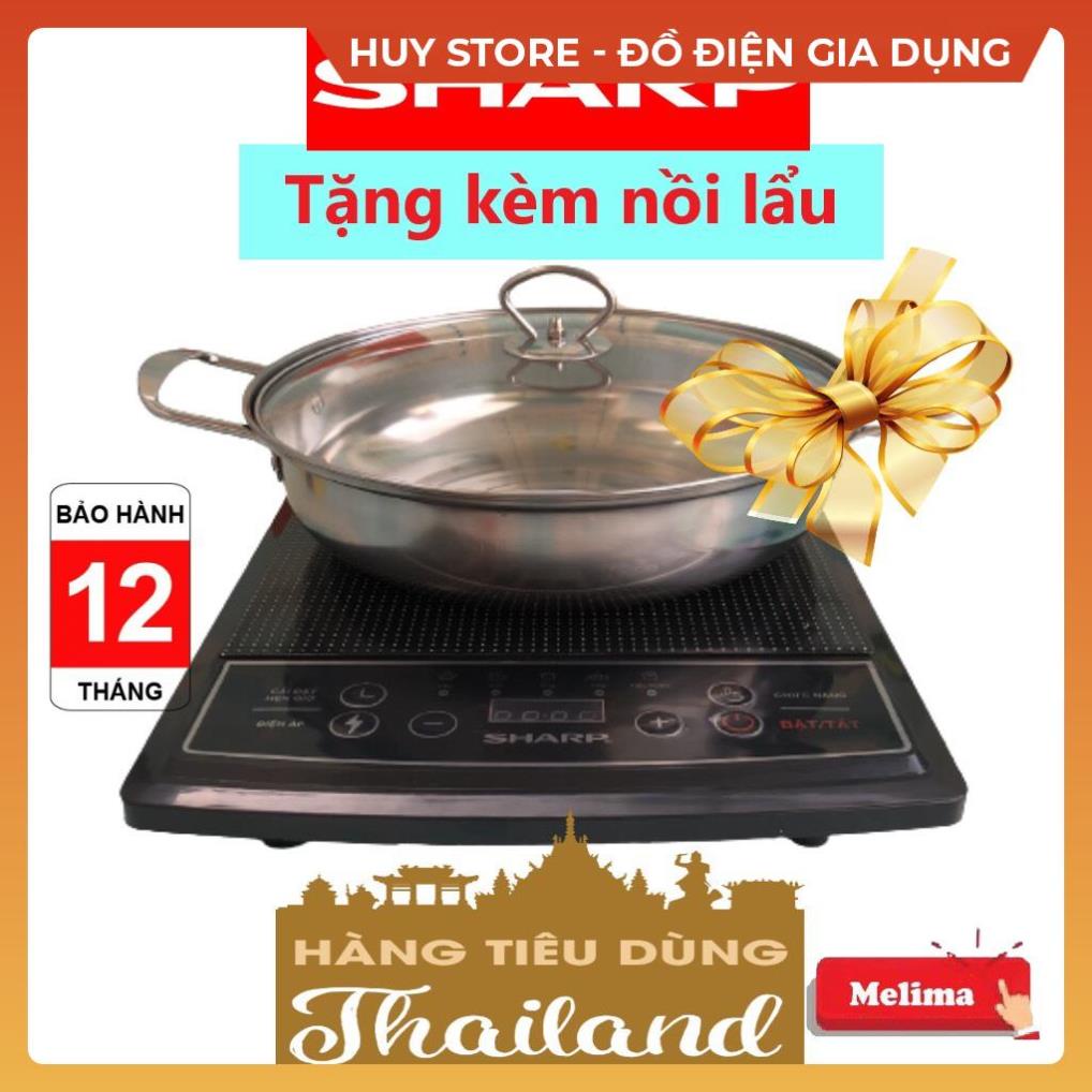 Bếp từ đơn cơ SHARP Sản Phẩm Chính Hãng Thái Lan , Bếp điện từ đơn SHARP đa năng nút bấm cơ sử dụng mọi nồi Huy Store