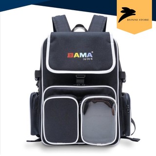 Balo thời trang ✅FREESHIP✅Hot Bama 444 Backpack kèm túi tròn mini phong cách Hàn Quốc - Balo Đen & túi tròn Vàng