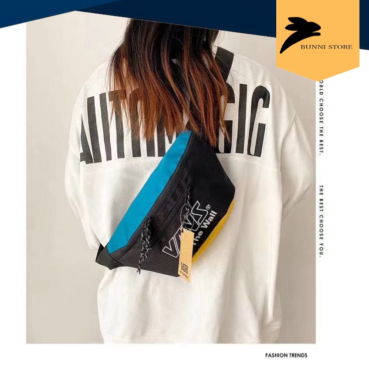 Túi Đeo Chéo Vans, Túi Vans Bao tử 2 màu Đen, Đỏ Waist Bags Bape VN | Túi thời trang Nam Nữ Unisex
