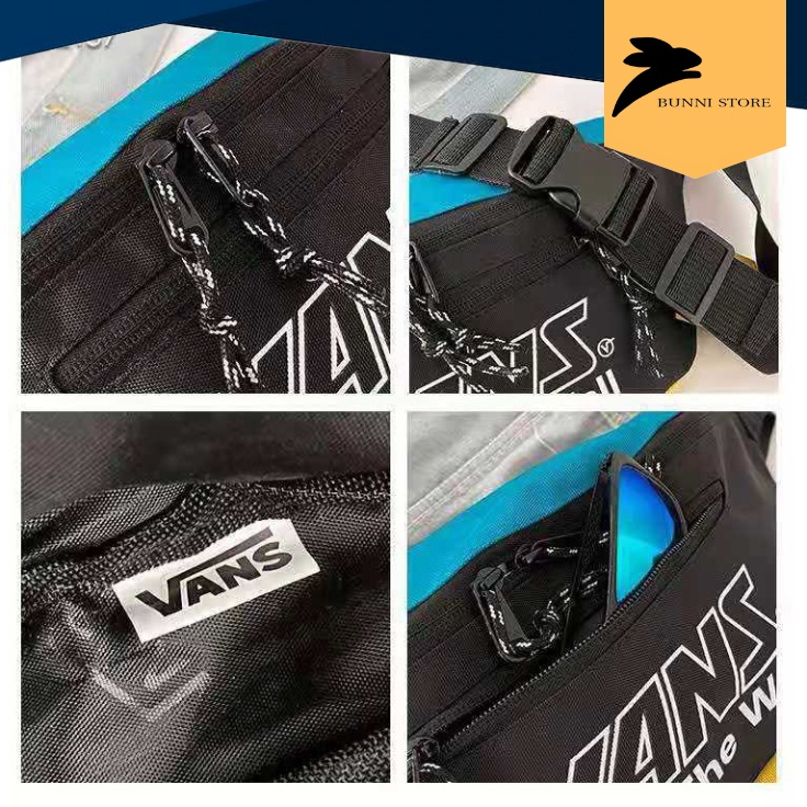 Túi Đeo Chéo Vans, Túi Vans Bao tử 2 màu Đen, Đỏ Waist Bags Bape VN | Túi thời trang Nam Nữ Unisex