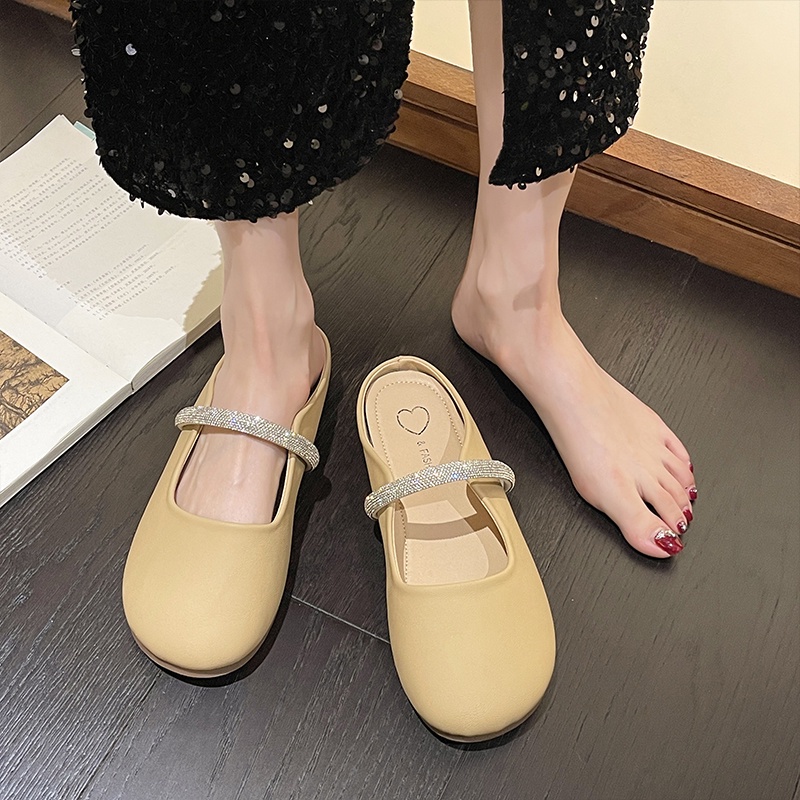 Dép Lười Bít Mũi Thanh Lịch Thời Trang Xuân Hè 2023 Phong Cách Pháp Hàng Mới Dành Cho Bạn Nữ