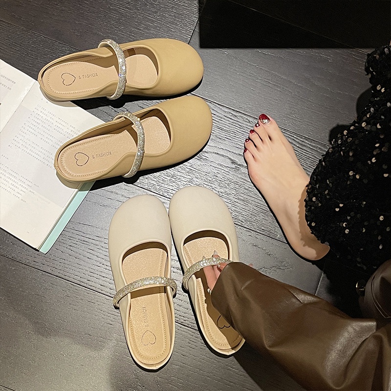 Dép Lười Bít Mũi Thanh Lịch Thời Trang Xuân Hè 2023 Phong Cách Pháp Hàng Mới Dành Cho Bạn Nữ