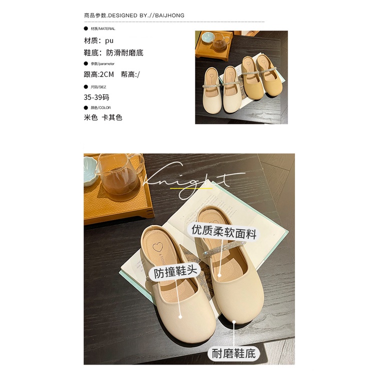 Dép Lười Bít Mũi Thanh Lịch Thời Trang Xuân Hè 2023 Phong Cách Pháp Hàng Mới Dành Cho Bạn Nữ