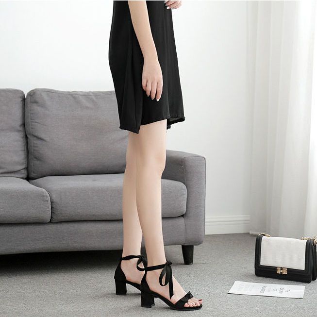 Sandal Cao Gót Đính Nơ Thời Trang Mùa Hè Cho Nữ