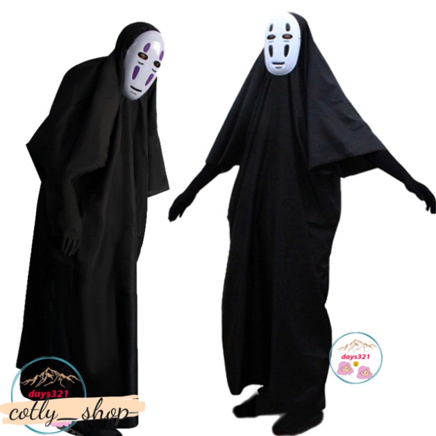 SET BỘ áo quần hóa thân VÔ DIỆN Hayao Miyazaki SPIRITED AWAY(KAONASHI) CHO trẻ em VÀ NGƯỜI to