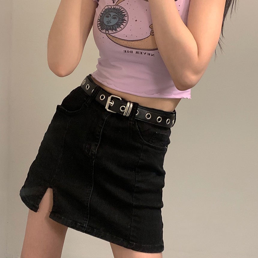 Thắt Lưng Phối Khóa Kim Loại Tròn Phong Cách retro Hàn Quốc