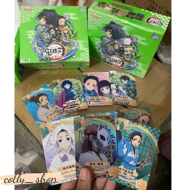 ( FULL BOX ) Hộp ảnh thẻ KIMETSU NO YAIBA khuyến mãi kèm theo bọc thẻ bài card phẩm giá gacha anime Thanh Gươm Diệt Quỷ