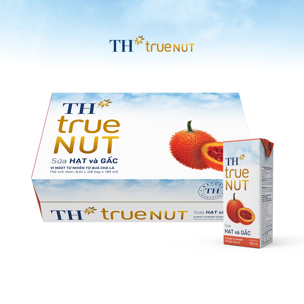 Thùng 48 hộp sữa hạt và gấc TH True Nut 180ml (180ml x 48)