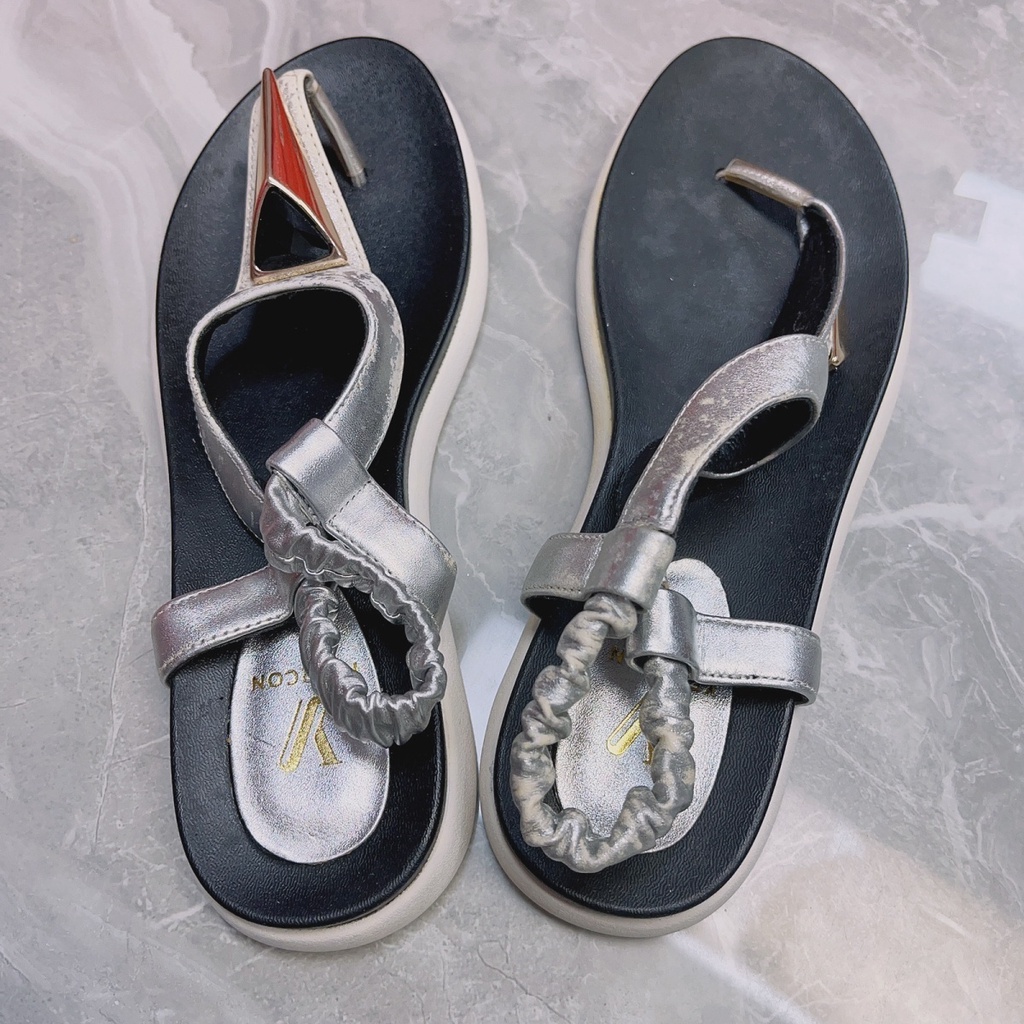 Giày Sandal Da Bò Đế Bằng Thời Trang Mùa Hè Cho Nữ