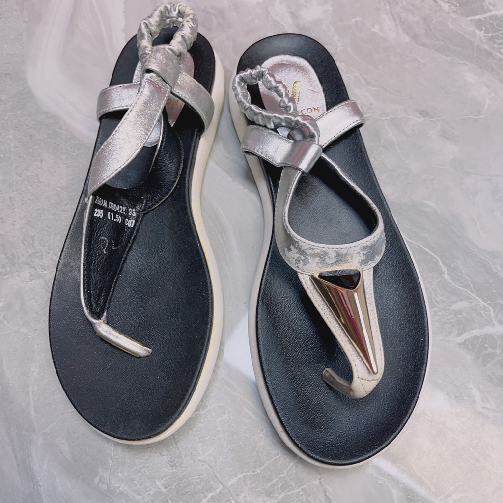 Giày Sandal Da Bò Đế Bằng Thời Trang Mùa Hè Cho Nữ