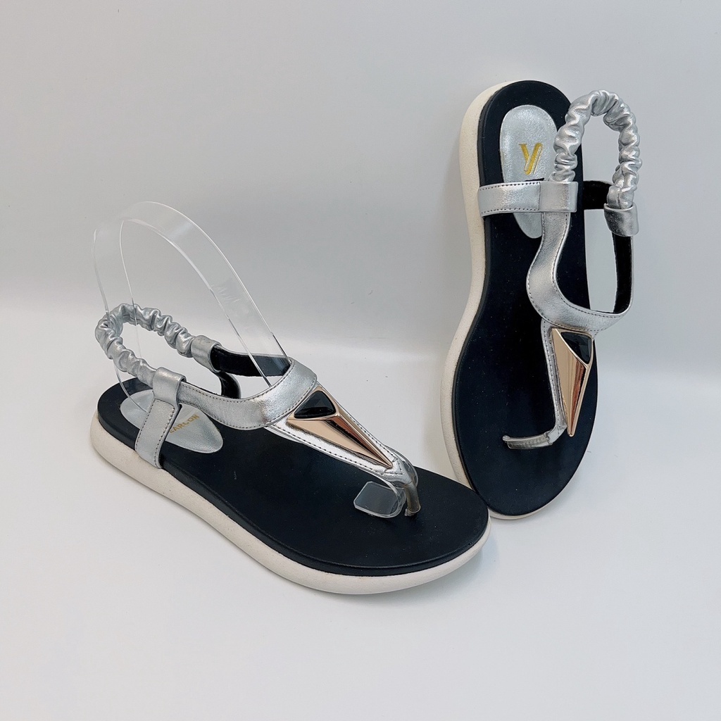 Giày Sandal Da Bò Đế Bằng Thời Trang Mùa Hè Cho Nữ