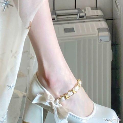 Thời Trang Anh Giày Da Nhỏ Nơ Mary Jane Giày Nữ Gót Dày Giày Cao Gót Nữ👠HÀNG CÓ SẴN