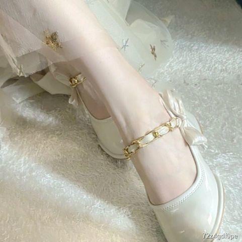 Thời Trang Anh Giày Da Nhỏ Nơ Mary Jane Giày Nữ Gót Dày Giày Cao Gót Nữ👠HÀNG CÓ SẴN