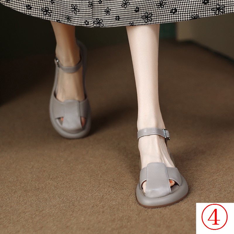 Tạp Dề Trọng Lượng Nhẹ ~ Mặc Tuyệt Vời!Sandal Hở Ngón Đế Mềm Bằng Chất Liệu Da Thật Thời Trang Mùa Hè 2023 Cho Nữ