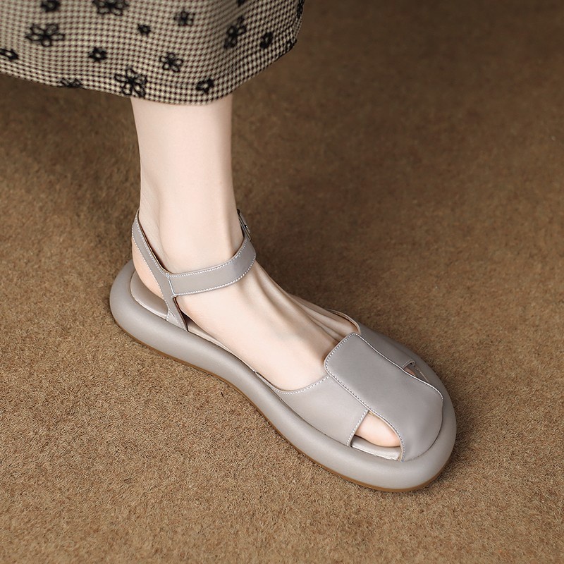 Tạp Dề Trọng Lượng Nhẹ ~ Mặc Tuyệt Vời!Sandal Hở Ngón Đế Mềm Bằng Chất Liệu Da Thật Thời Trang Mùa Hè 2023 Cho Nữ