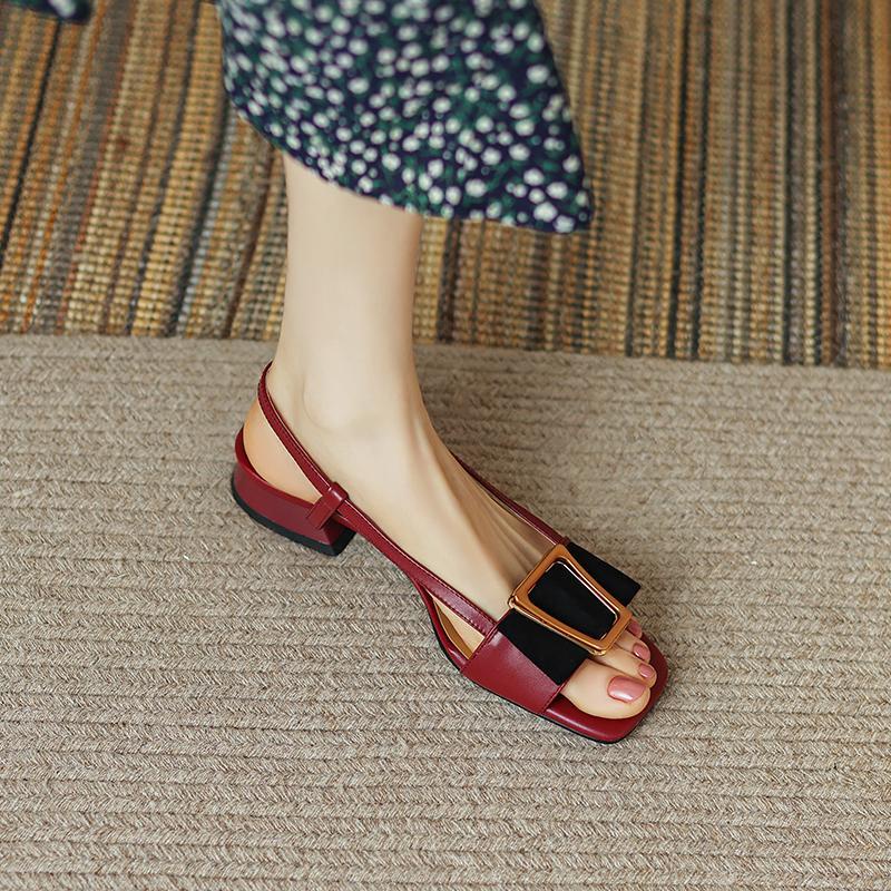 Giày Sandal Bằng Da Thật Cao Cấp Không Cần Khóa Thời Trang Mùa Hè 2023 Cho Nữ