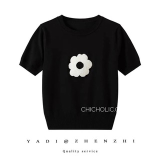 Áo len mỏng nhẹ hình hoa cho nữ
