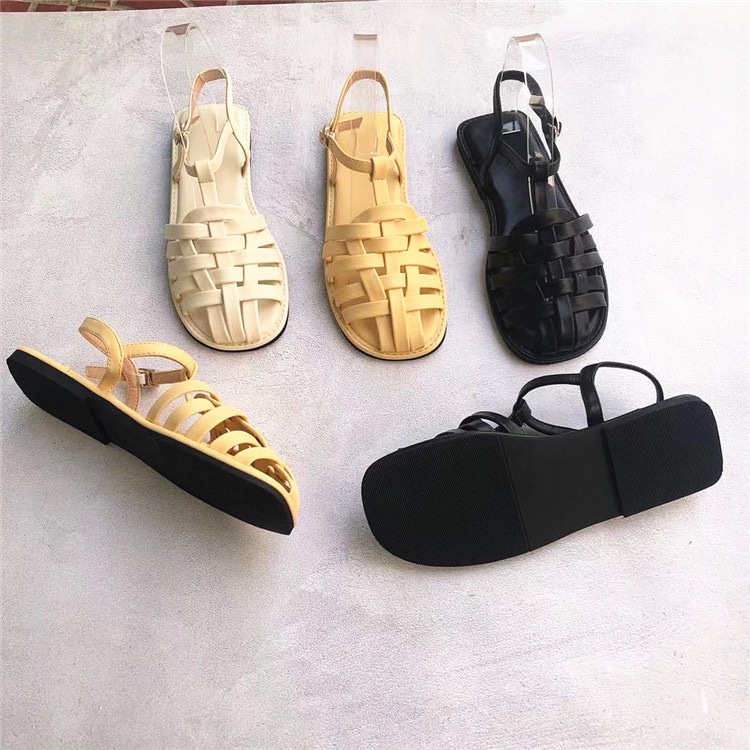 Giày Sandal Hở Ngón Đế Bằng Phong Cách Retro Mẫu Mới 2023