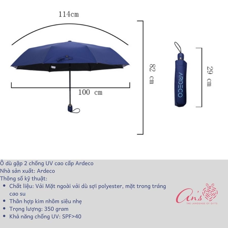 Ô dù Ardeco chống UV-ODG101