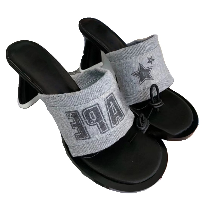 Giày Sandal Cao Gót Vải Co Giãn Thời Trang Mùa Hè 2023