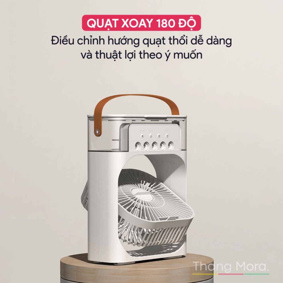 Quạt Điều Hòa Hơi Nước Mini 600ml , Quạt Phun Sương Tạo Ẩm Làm Mát Để Bàn