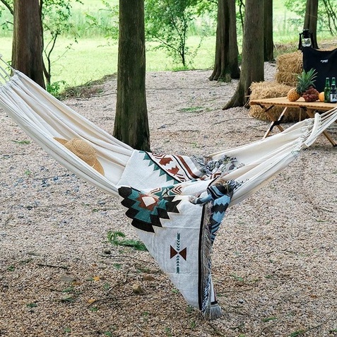 MONEY GoWildCamping Ngoài Trời Đu Võng Gia Cố Chống Rollover Trong Nhà Treo Ghế Cho Ký Túc Xá Cắm Trại Mùa Hè Màu Be