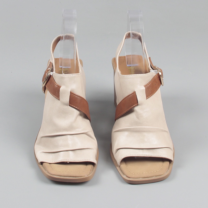 Hàng Mới Về Mới Giày Cao Gót Mũi Vuông Hở Ngón Thời Trang Mùa Hè 2023 Dành Cho Nữ