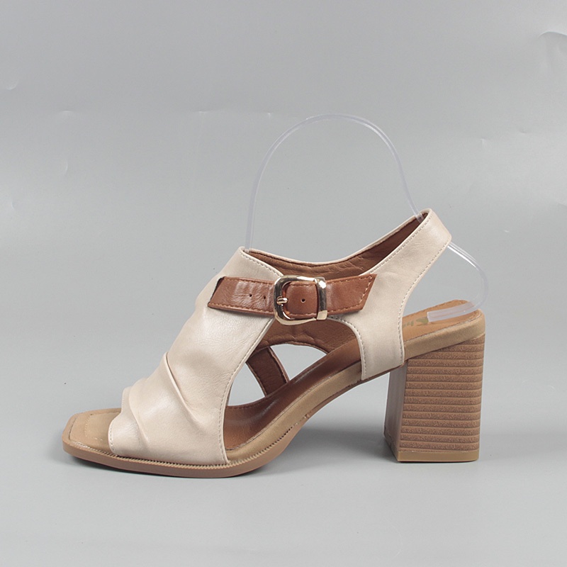 Hàng Mới Về Mới Giày Cao Gót Mũi Vuông Hở Ngón Thời Trang Mùa Hè 2023 Dành Cho Nữ