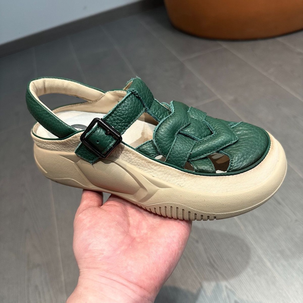 Giày Sandal Da Thật Đục Lỗ Thời Trang Mùa Hè 2023 Cho Nữ