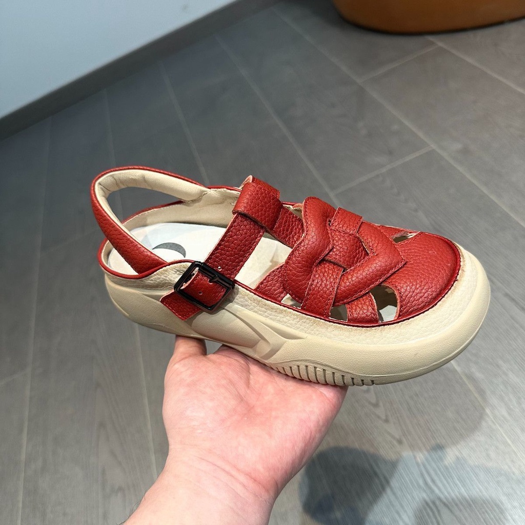 Giày Sandal Da Thật Đục Lỗ Thời Trang Mùa Hè 2023 Cho Nữ