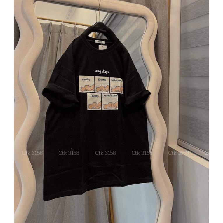 Áo Thun Form Rộng 3158 Cotton khô Tay Lỡ Nam Nữ dogday