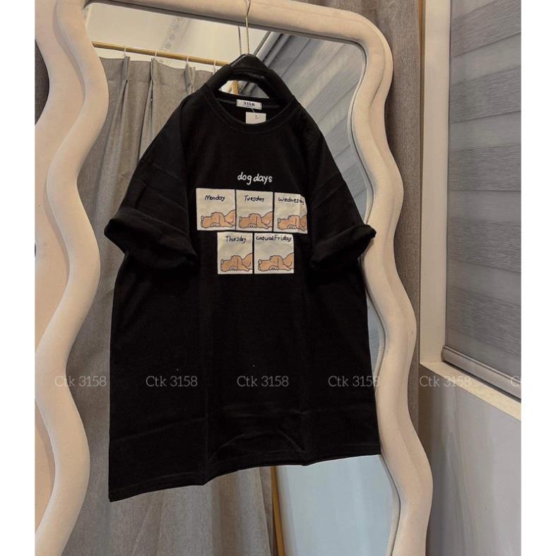 Áo Thun Form Rộng 3158 Cotton khô Tay Lỡ Nam Nữ dogday