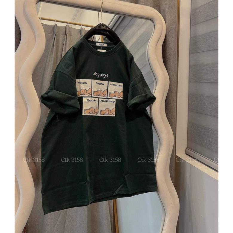 Áo Thun Form Rộng 3158 Cotton khô Tay Lỡ Nam Nữ dogday