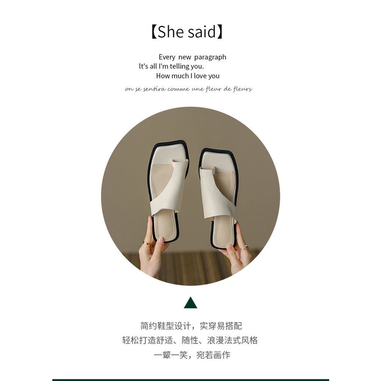 Dép Sandal Đế Dày Bằng Da Phong Cách Thời Trang Pháp 2022 Dành Cho Nữ