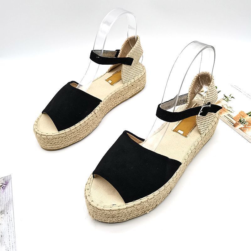 Giày Sandal Hở Mũi Đế Dày Quai Dây Có Khóa Cài Cỡ Lớn Cho Nữ