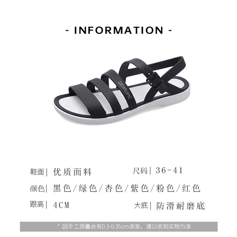 Giày Xăng Đan Nhựa Đế Bằng Hở Mũi Đục Lỗ Thời Trang Đi Biển 2022 Cho Nữ