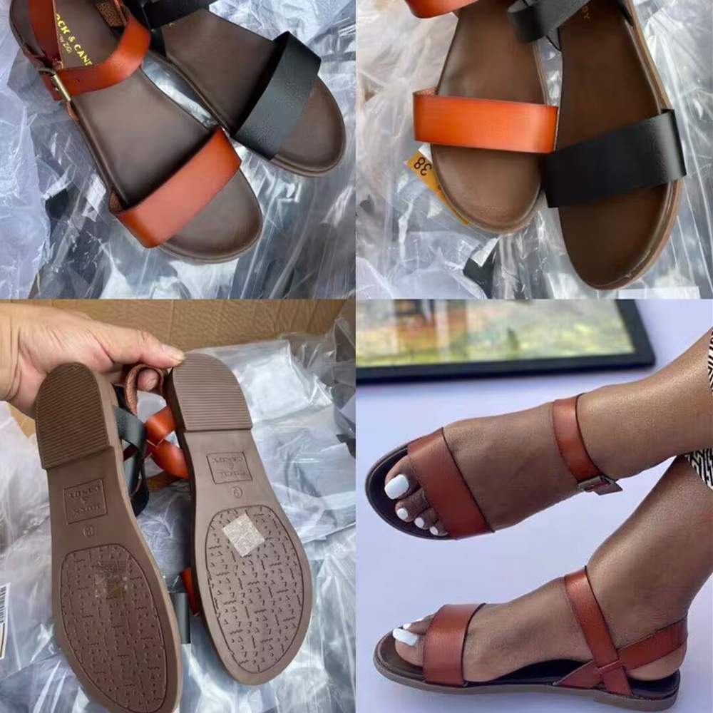 Sandal Đế Bằng Chất Liệu Da Siêu Mềm Cao Cấp Thời Trang Dành Cho Nữ