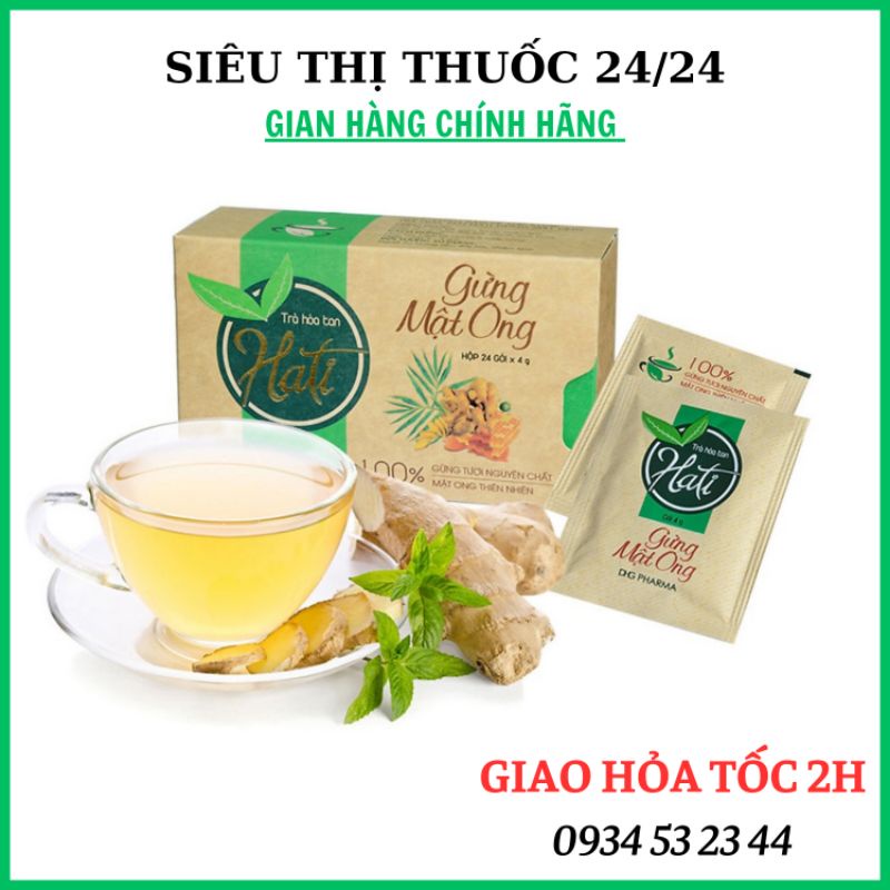 Trà Gừng Mật Ong Hati DHG ⚡ CAM KẾT CHÍNH HÃNG ⚡ Trà gừng giúp tiêu hóa tốt, giảm ho khi nhiễm lạnh