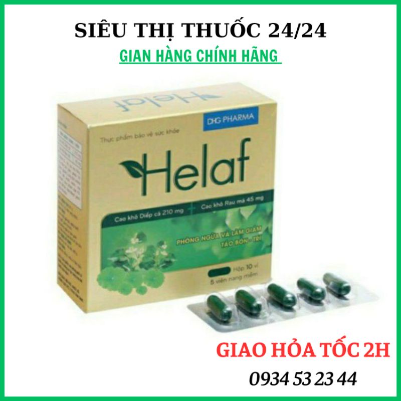 Viên uống HELAF DHG hộp 50 viên ⚡ CAM KẾT CHÍNH HÃNG ⚡ Viên uống chiết xuất diếp cá và rau má hỗ trợ thanh lọc cơ thể