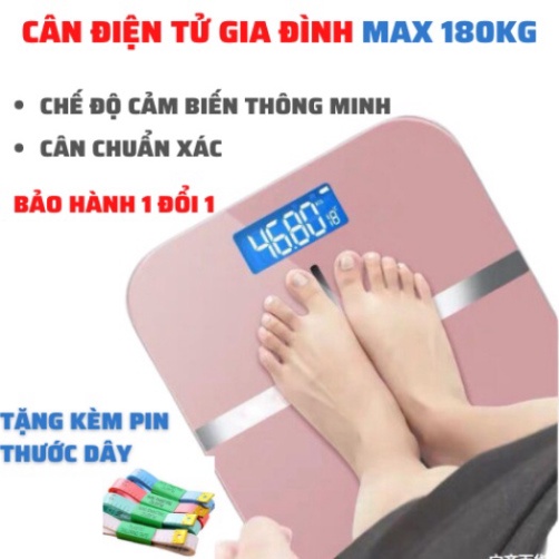 Cân Điện Tử Sức Khỏe Thông Minh – Cân Sức Khỏe Chữ Thập Kính Cường Lực