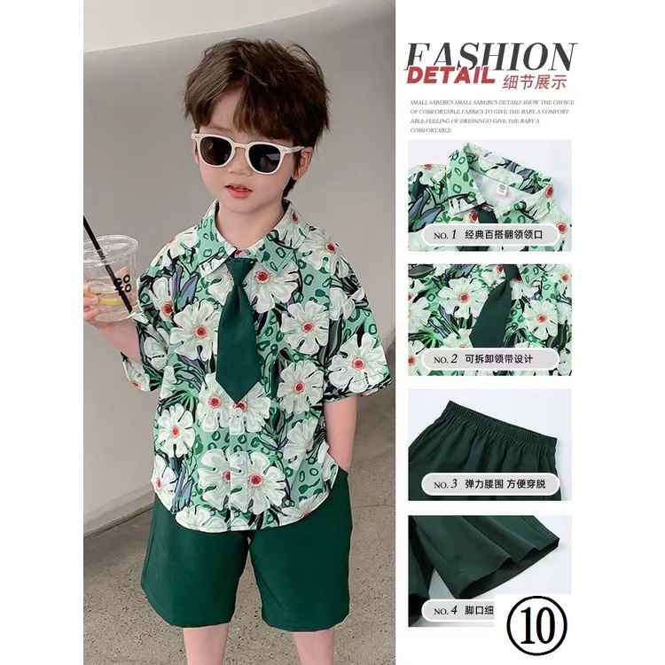 Áo Sơ Mi Tay Ngắn Dáng Rộng Thời Trang Mùa Hè Mới 2023 Dành Cho Bé Trai