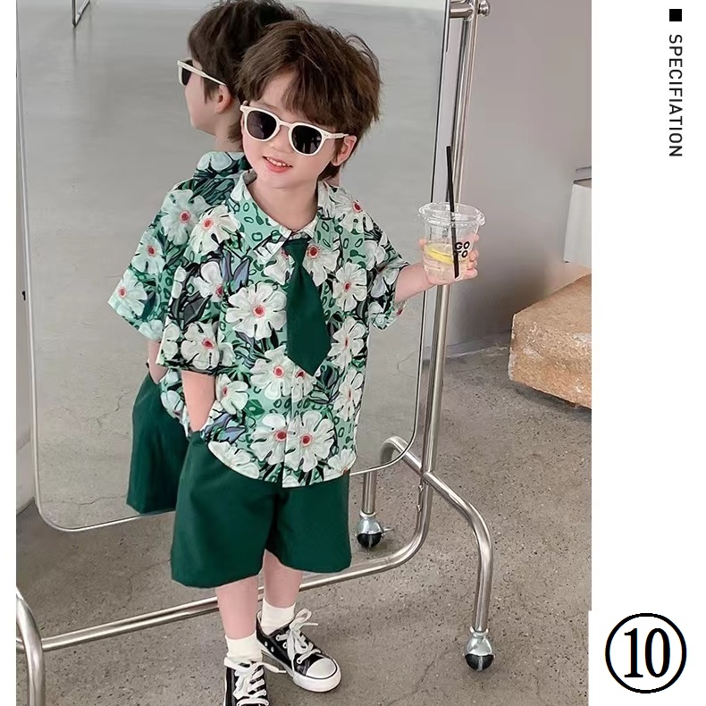 Áo Sơ Mi Tay Ngắn Dáng Rộng Thời Trang Mùa Hè Mới 2023 Dành Cho Bé Trai