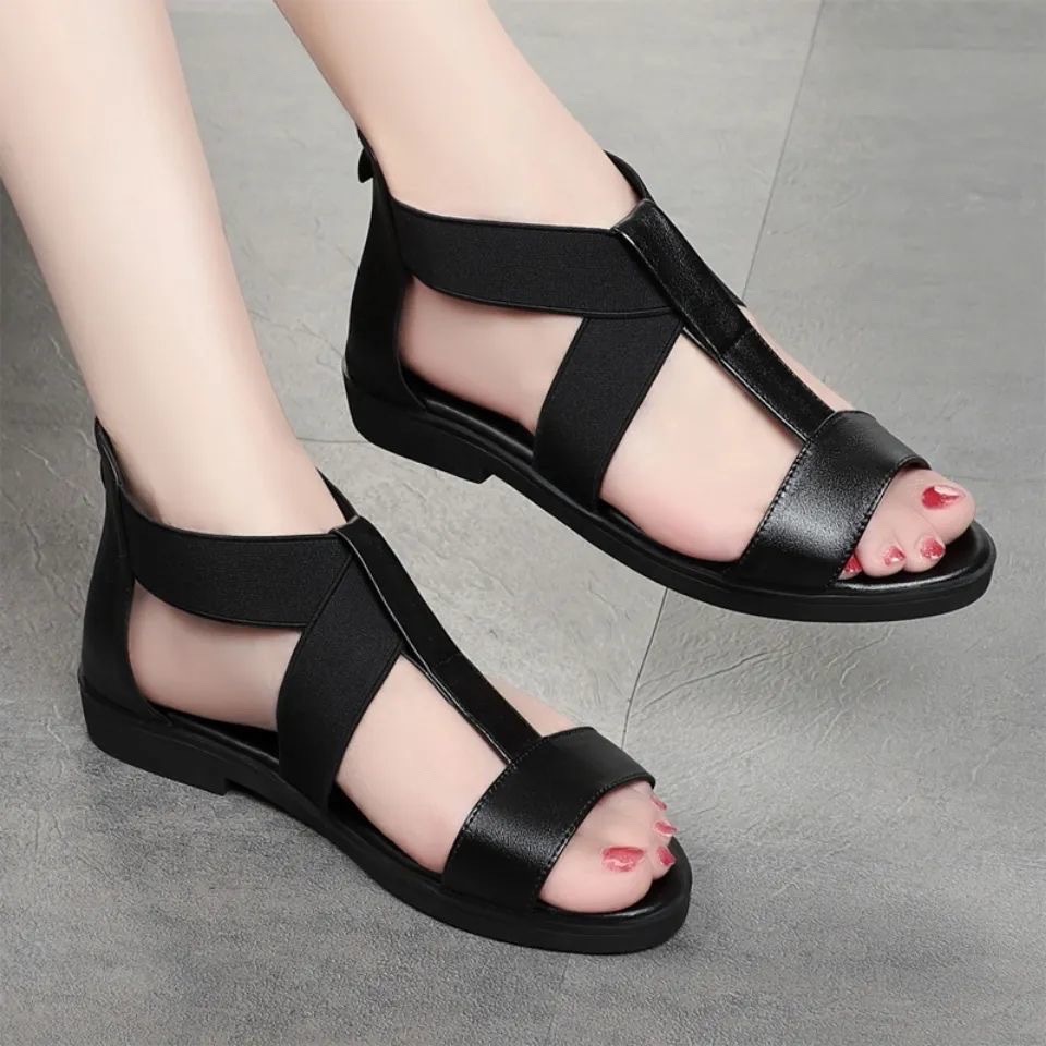 Giày Sandal Da Thật Đế Mềm Chống Nước Thoáng Khí Dành Cho Nữ