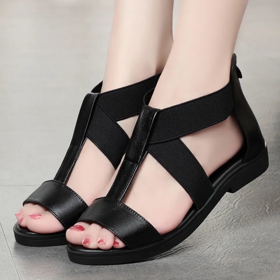 Giày Sandal Da Thật Đế Mềm Chống Nước Thoáng Khí Dành Cho Nữ