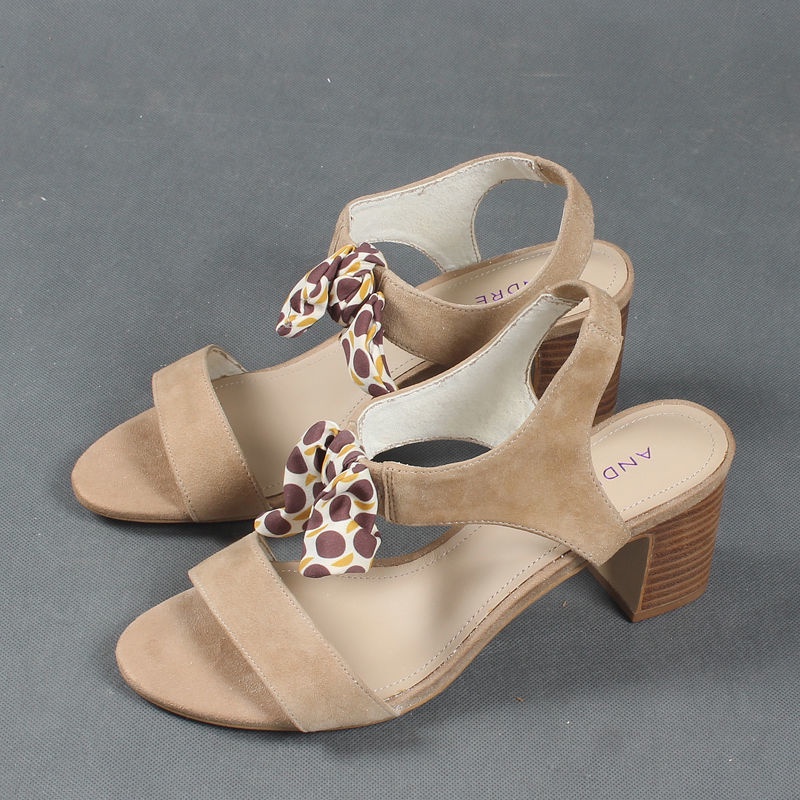 Giày Sandal Cao Gót Bằng Da Thật Siêu Nhẹ Hở Ngón Phong Cách Phương Tây Cho Nữ