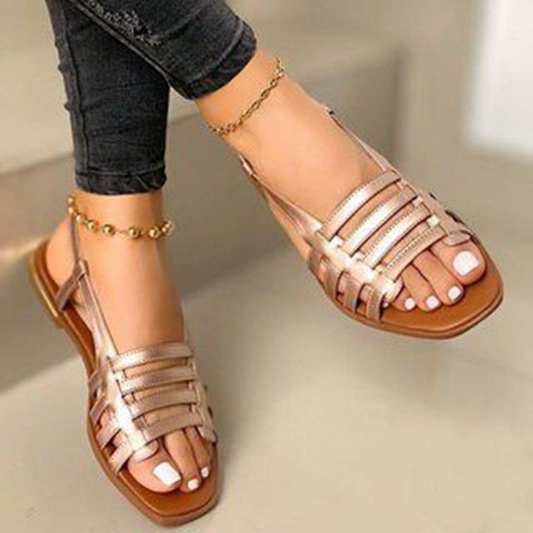Giày Sandal Hở Ngón Đế Bằng Thiết Kế Dây Bện Thời Trang Mùa Hè Hàng Mới Dành Cho Bạn Nữ