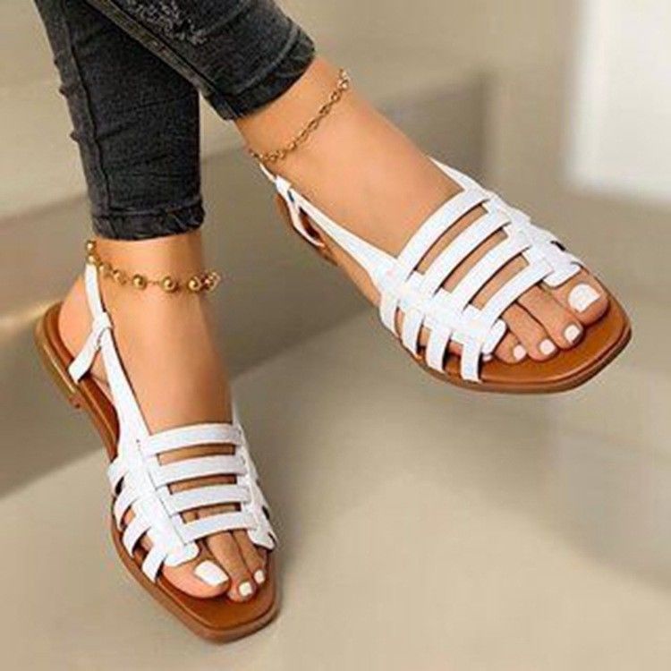 Giày Sandal Hở Ngón Đế Bằng Thiết Kế Dây Bện Thời Trang Mùa Hè Hàng Mới Dành Cho Bạn Nữ